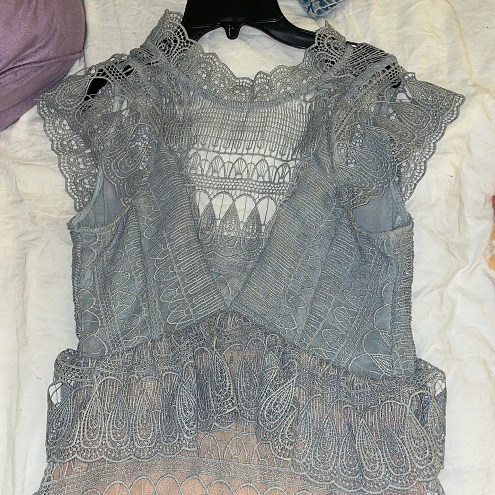 Aqua lace dress